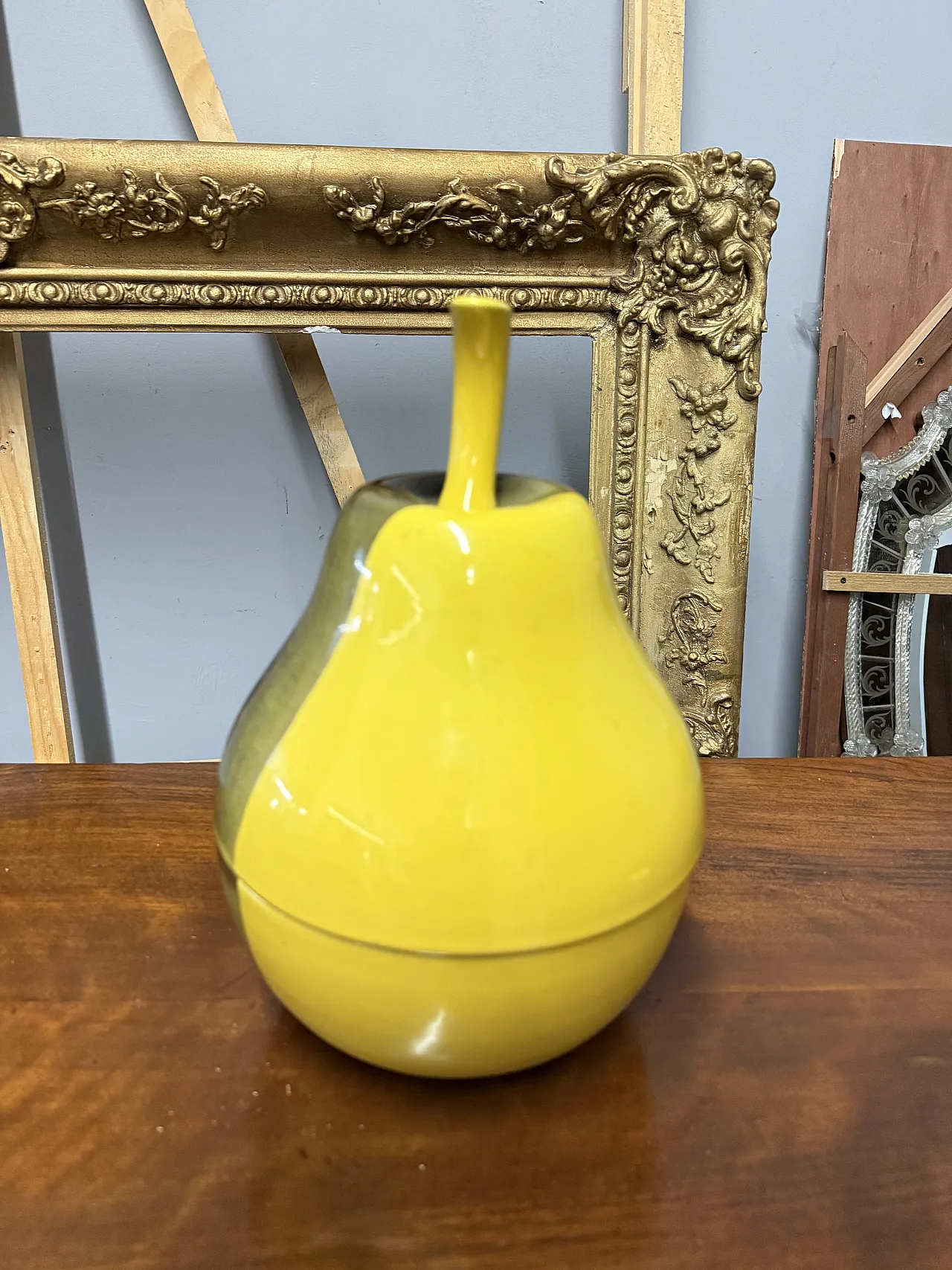 Contenitore a Pera in ceramica nera e gialla, '900 8