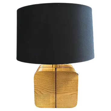 Ash and brass table lamp, 1970s