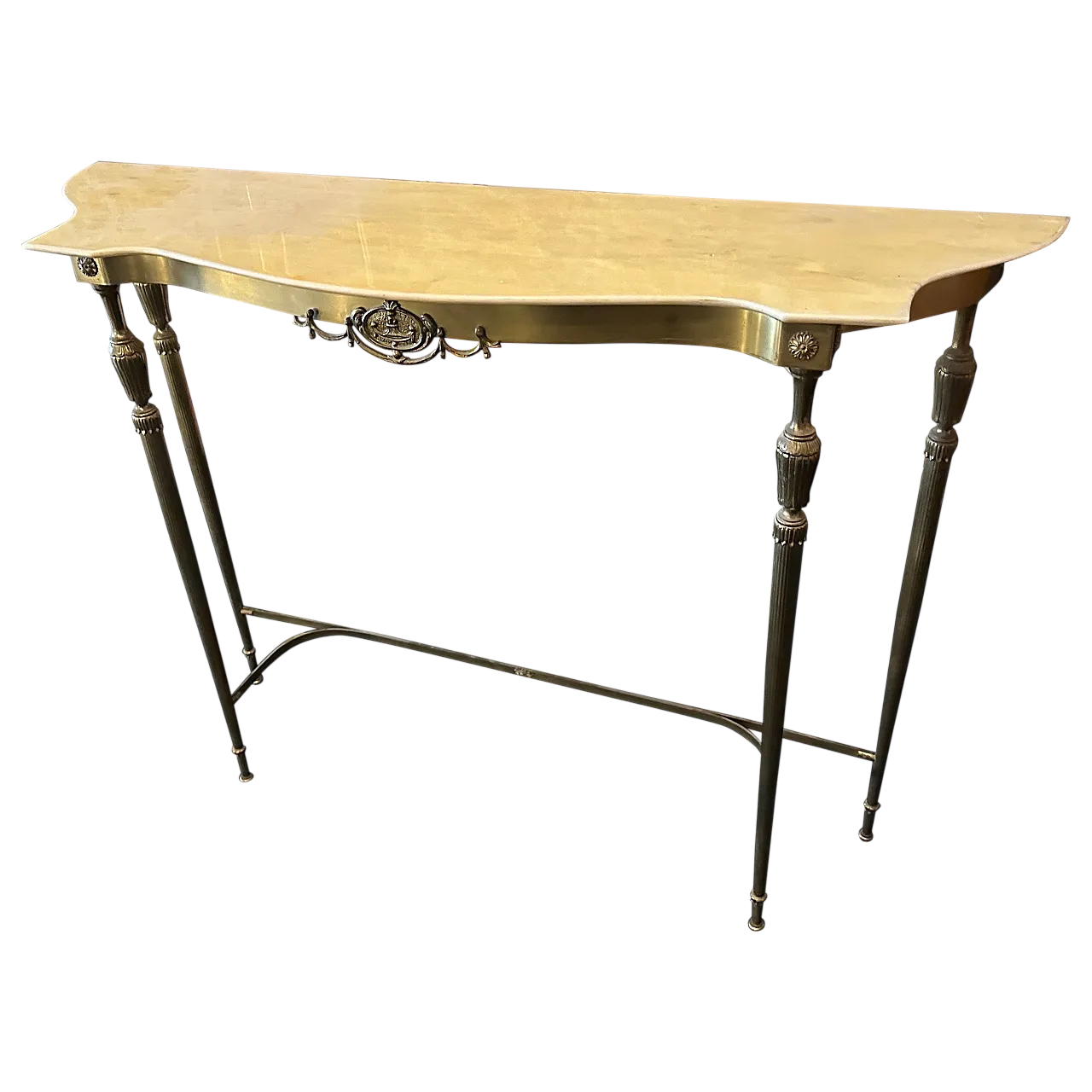 Brass and marble console table, 1950s 14