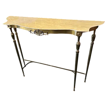 Brass and marble console table, 1950s