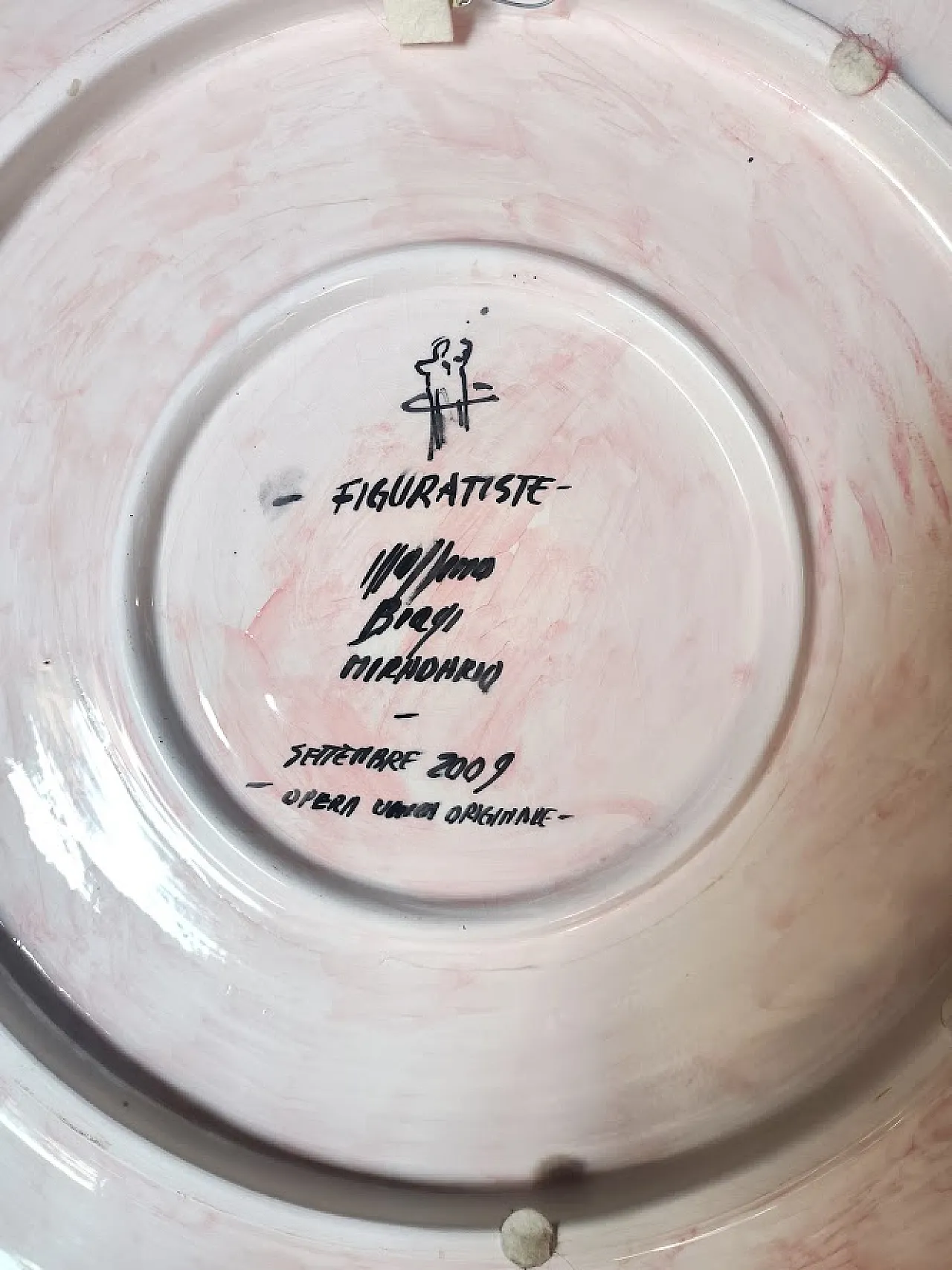 GRANDE Piatto in ceramica di Massimo BIAGI MIRADARIO, 2009 ITALIA 4