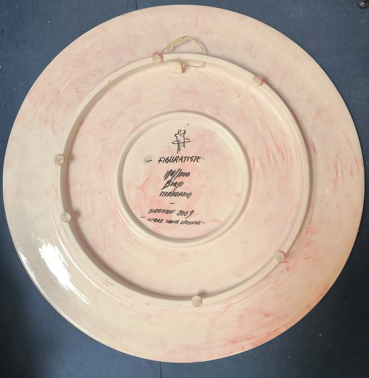 GRANDE Piatto in ceramica di Massimo BIAGI MIRADARIO, 2009 ITALIA 5