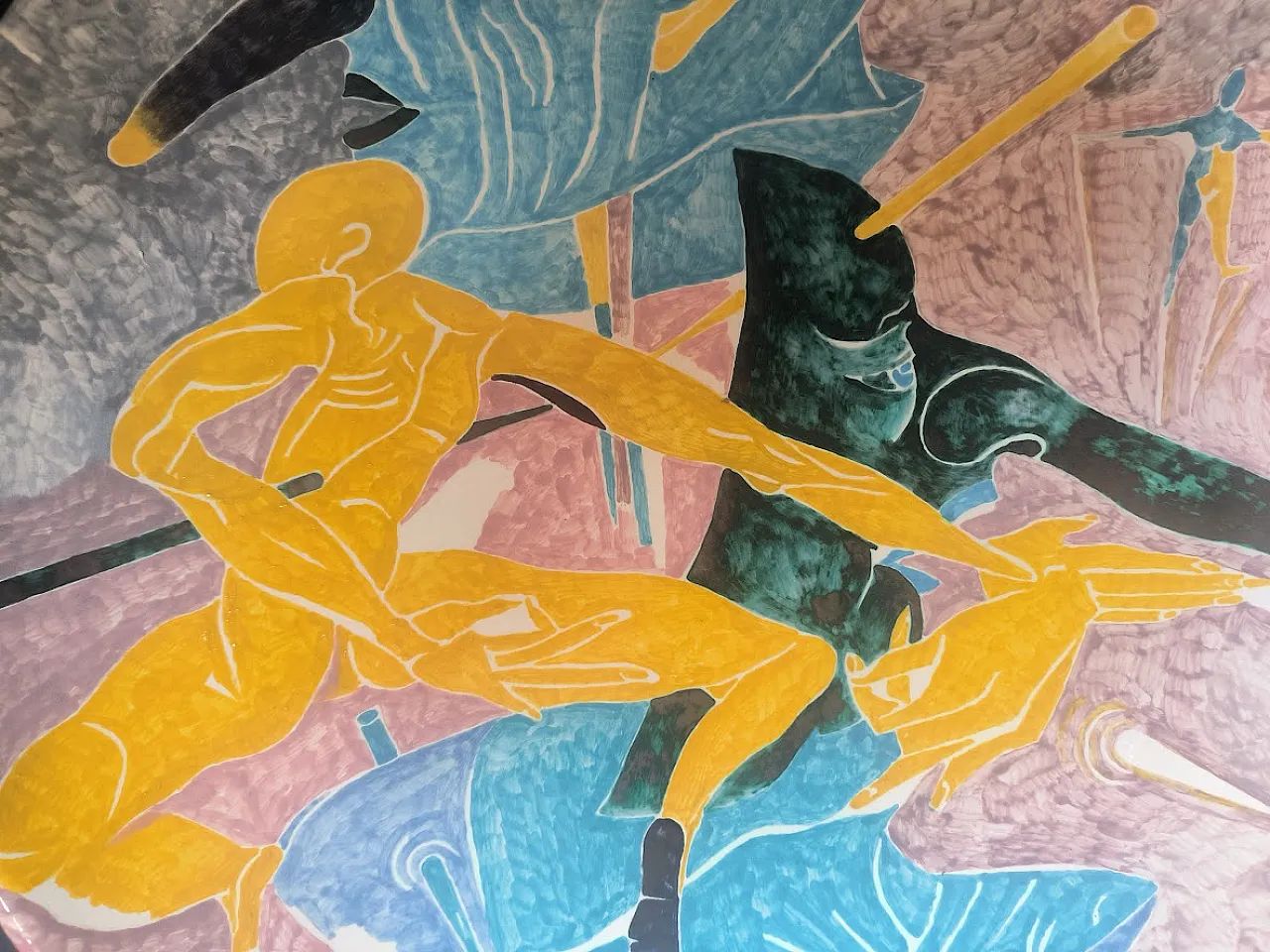 Grande Piatto di Massimo BIAGI MIRADARIO "Figuratista Giallo" , 2009 2