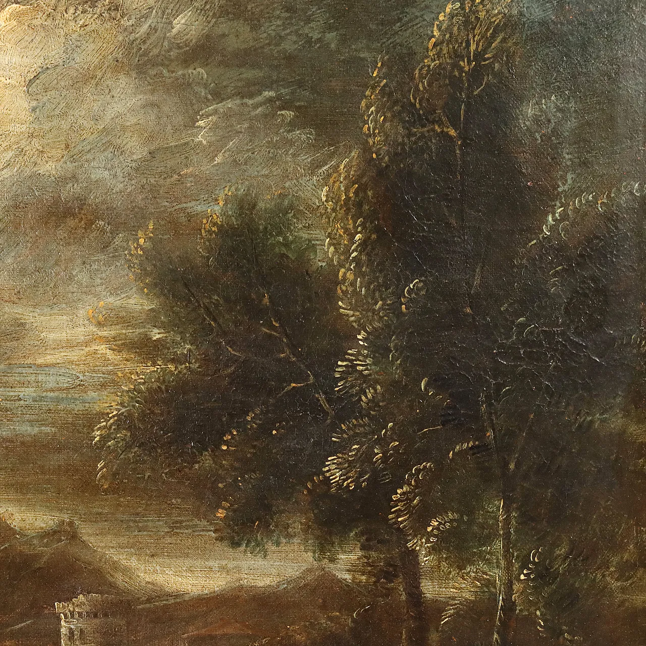 Paesaggio con Figure e Mandria, olio su tela, '700 8