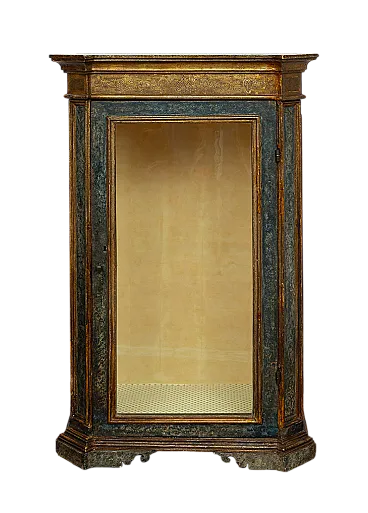 Showcase/scarabatto in lacquered and golden wood Naples, 18th c.