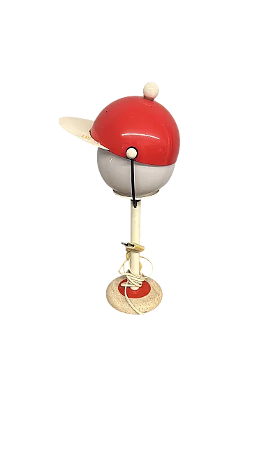Lampada cappello base in travertino, anni '70