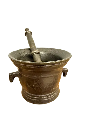 Mortaio umbro in bronzo con pestello, '500