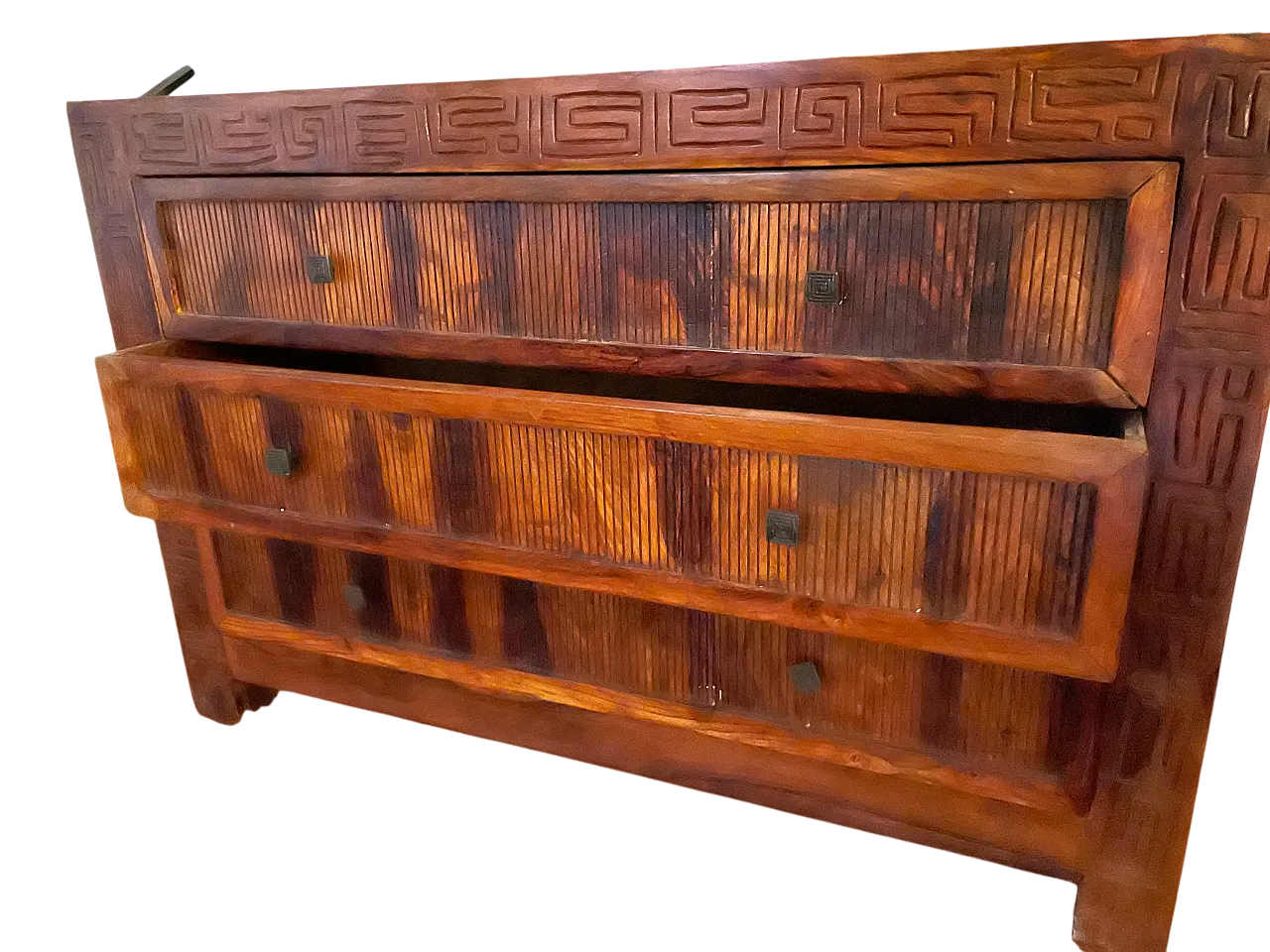Exotic woods carved dresser, 2000s 7