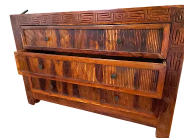 Exotic woods carved dresser, 2000s