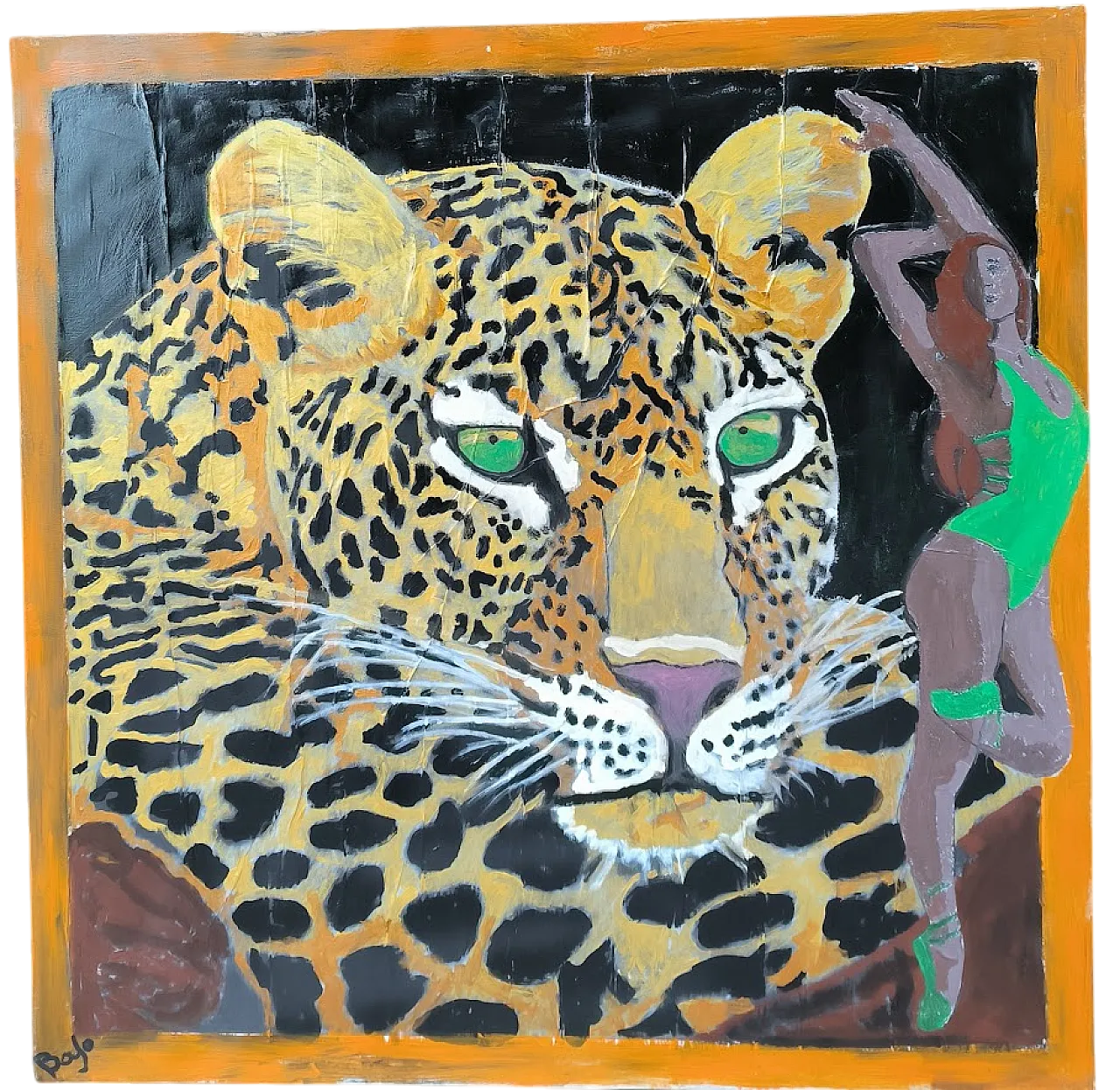 Leopardo e Danzatrice, Acrilico su tela di Barbara Iori (Bajo), 2024 9