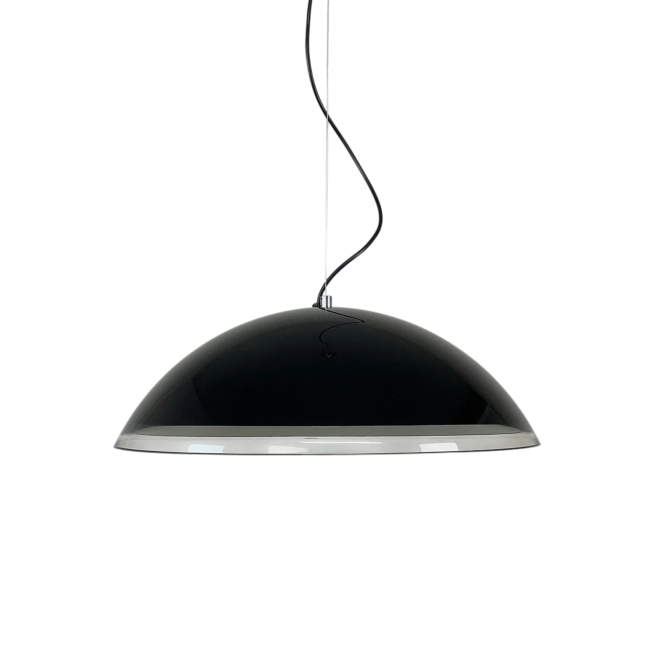 Guzzini Chandelier Black Space Age, 1980s 14