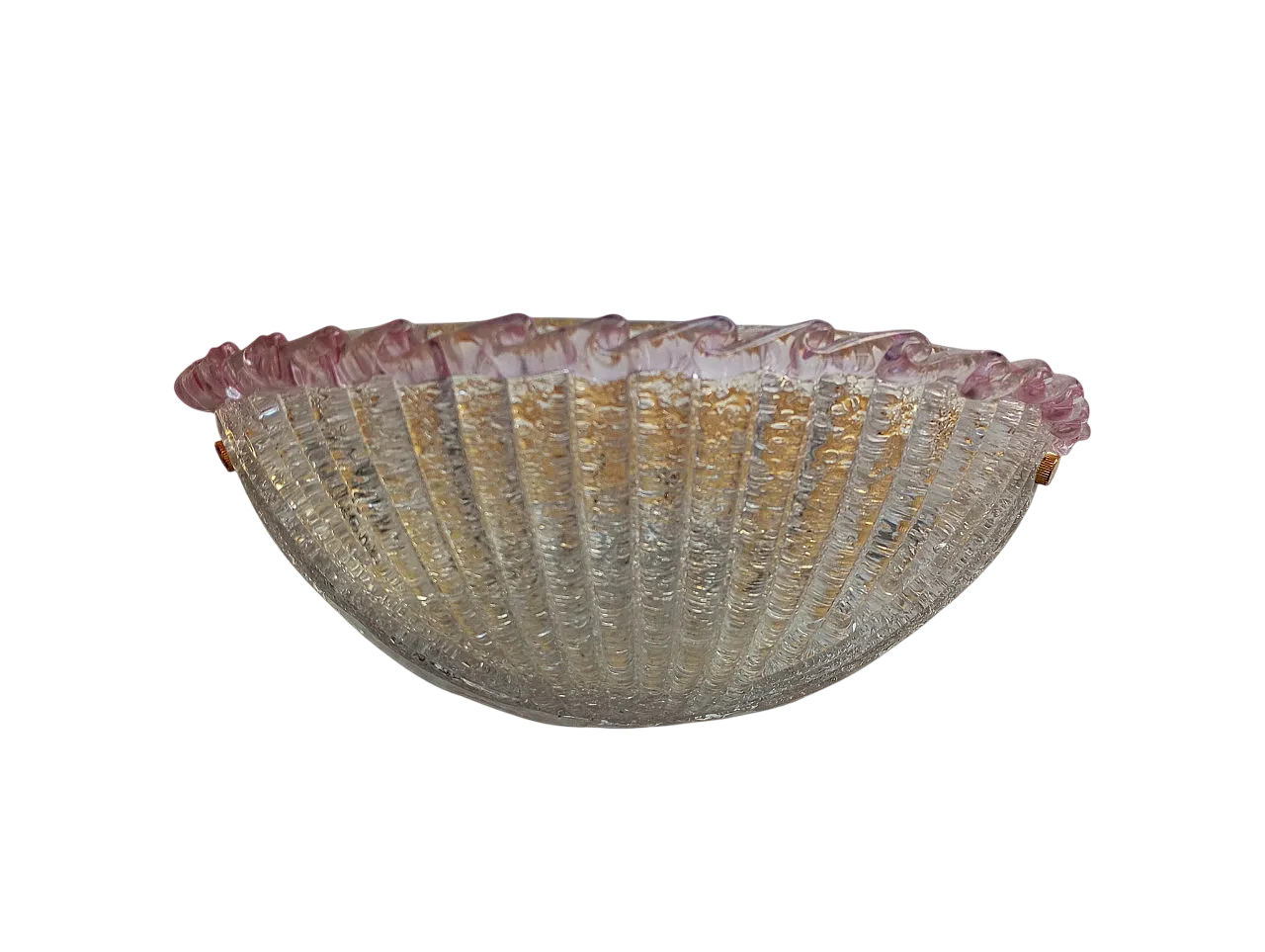 Applique vintage in vetro rosa di Murano, anni ‘80 12