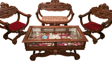 Salotto stile Savonarola neorinascimentale, anni '70