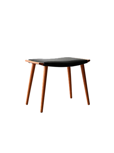 Vintage wood and leather stool