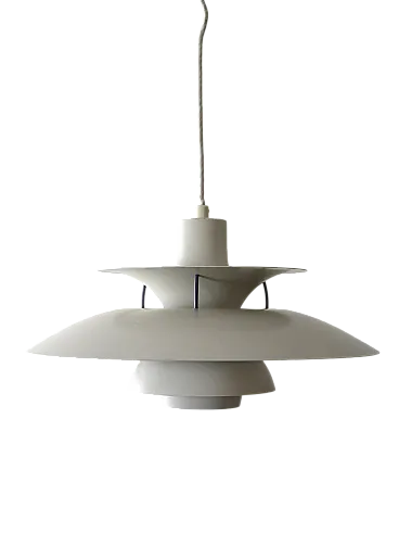 Lampadario PH 5 bianco di Poul Henningsen