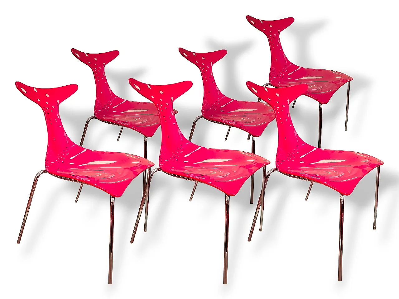 6 Delfy chairs by Gino Carollo for Ciacci Krety, 1990s 1