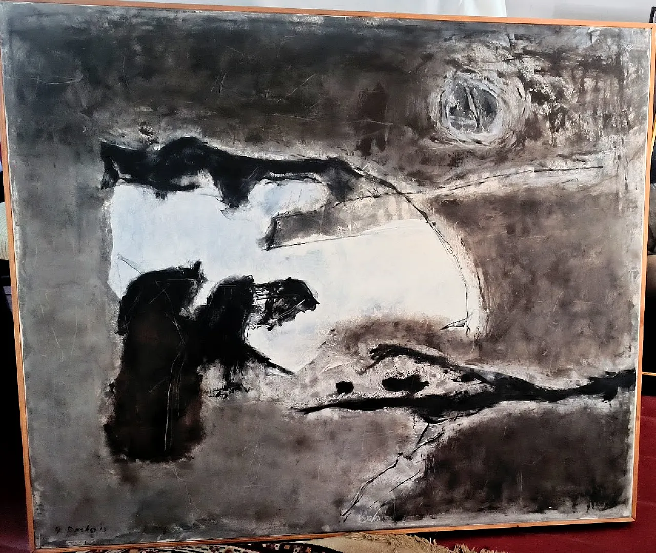 Dipinto olio su tela "ASTRATTISMO" di GUGLIELMO DARBO, ITALY 2