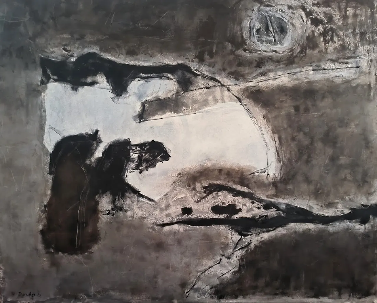 Dipinto olio su tela "ASTRATTISMO" di GUGLIELMO DARBO, ITALY 3