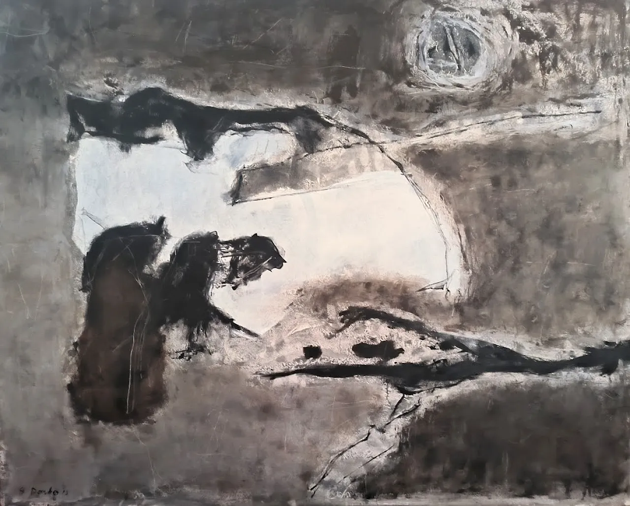 Dipinto olio su tela "ASTRATTISMO" di GUGLIELMO DARBO, ITALY 4