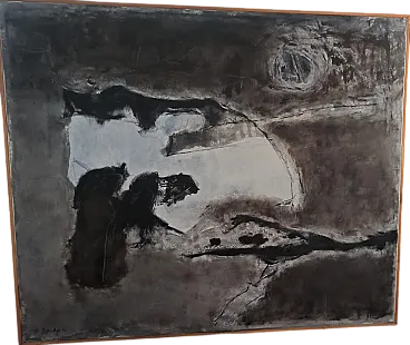 Dipinto olio su tela ASTRATTISMO di GUGLIELMO DARBO, ITALY