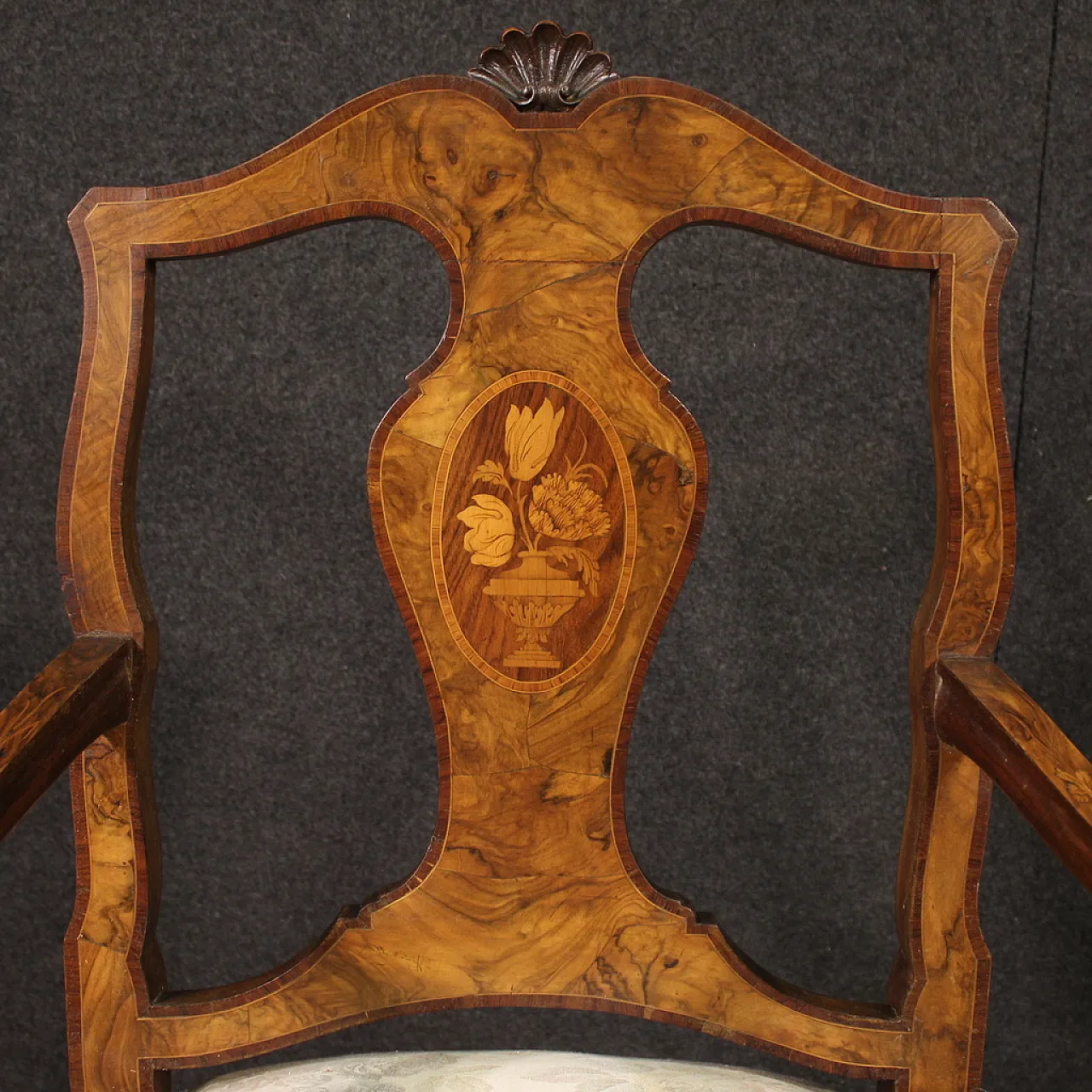Poltrona intarsiata, metà '900 8