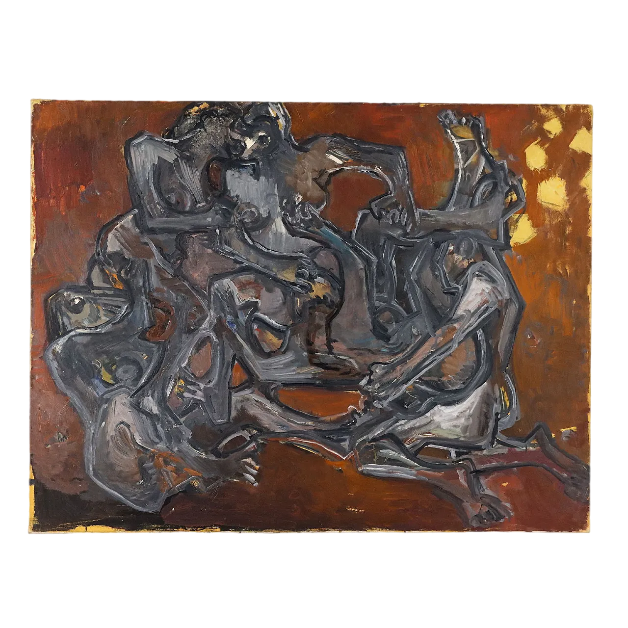 Têtes-Paysage by ORAZI, oil on canvas, 1970s 11