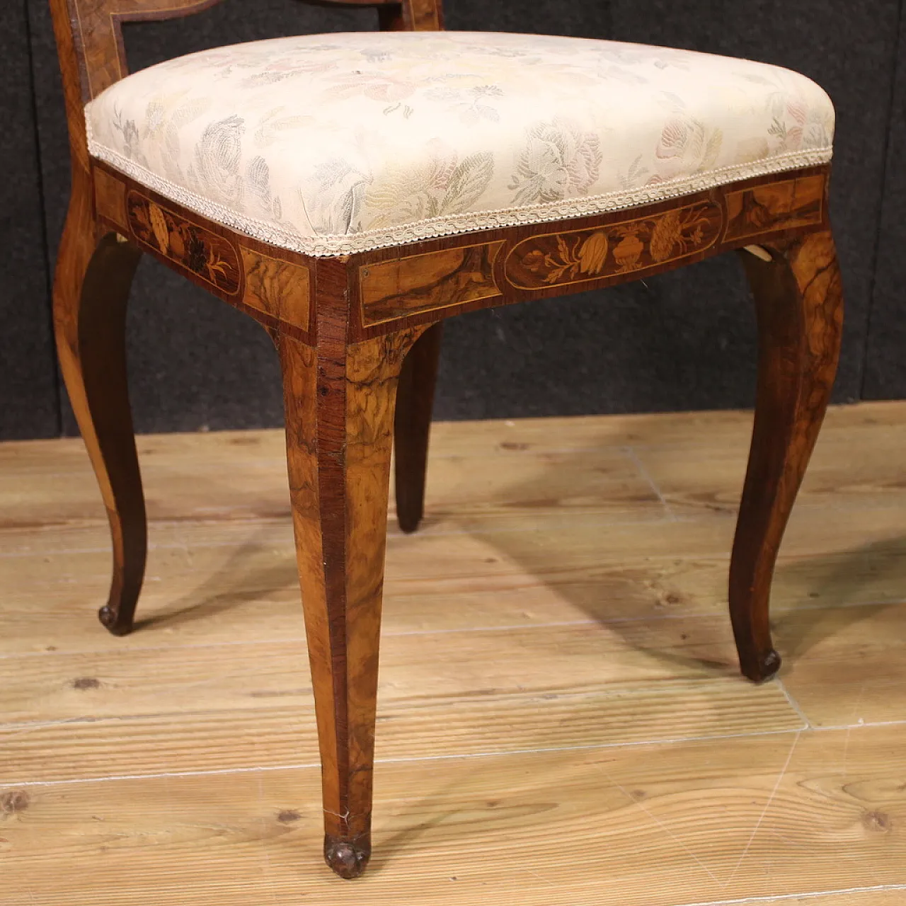 Pair of inlaid chairs, mid-20th century 8