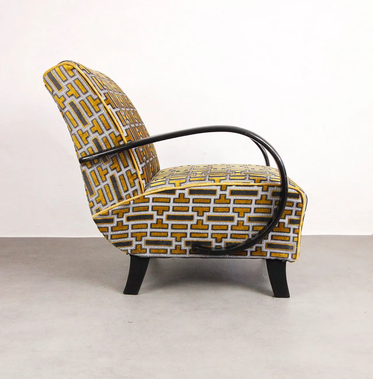 Armchair "Gold Tetris" by Jindrich Halabala, 40s 13