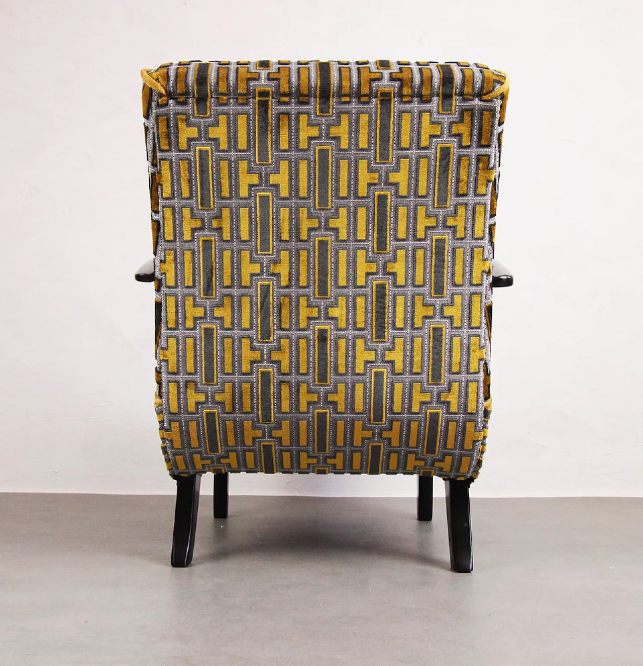 Armchair "Gold Tetris" by Jindrich Halabala, 40s 16