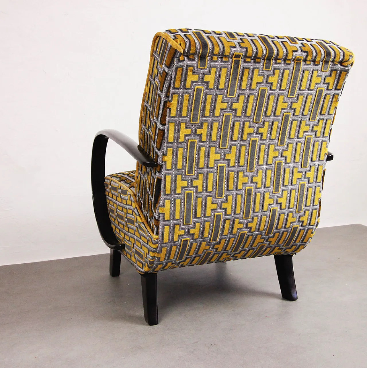 Armchair "Gold Tetris" by Jindrich Halabala, 40s 18