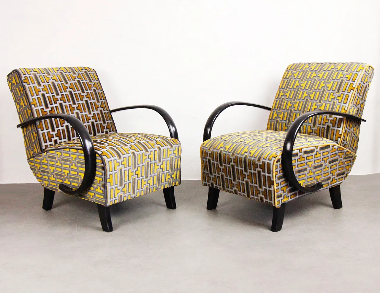 Armchair "Gold Tetris" by Jindrich Halabala, 40s 25
