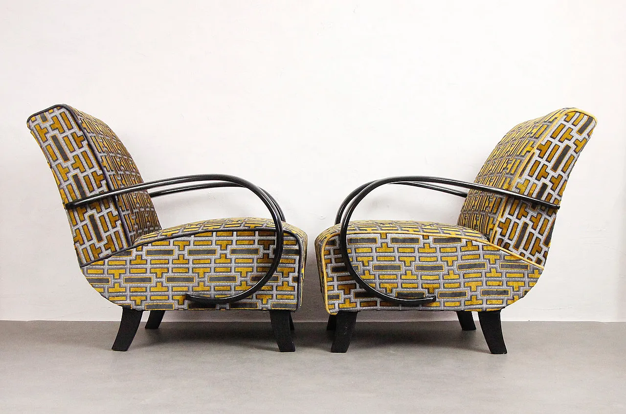 Armchair "Gold Tetris" by Jindrich Halabala, 40s 26