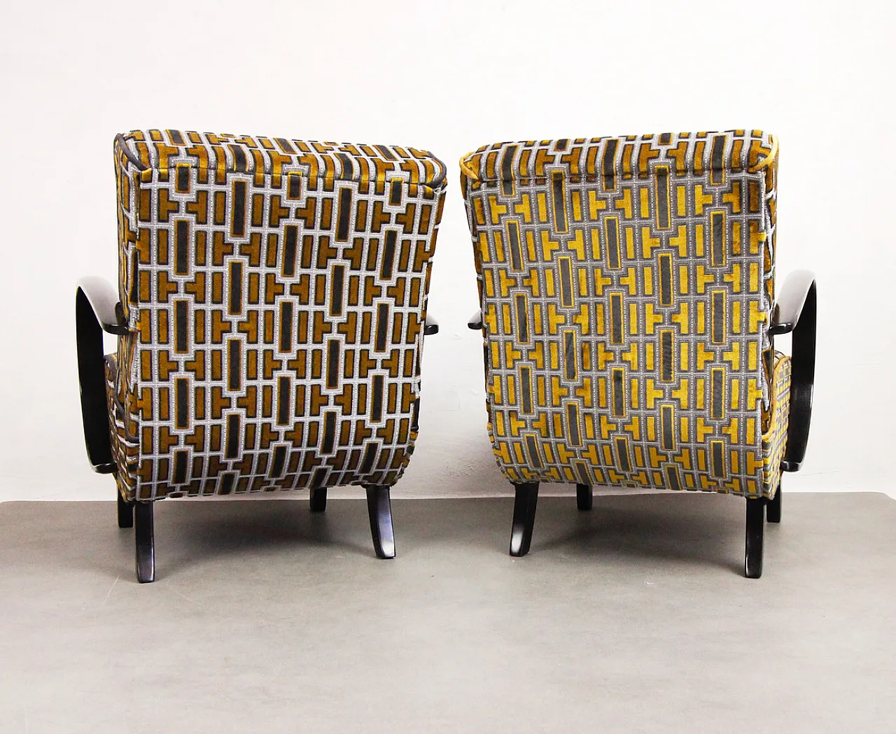 Armchair "Gold Tetris" by Jindrich Halabala, 40s 27