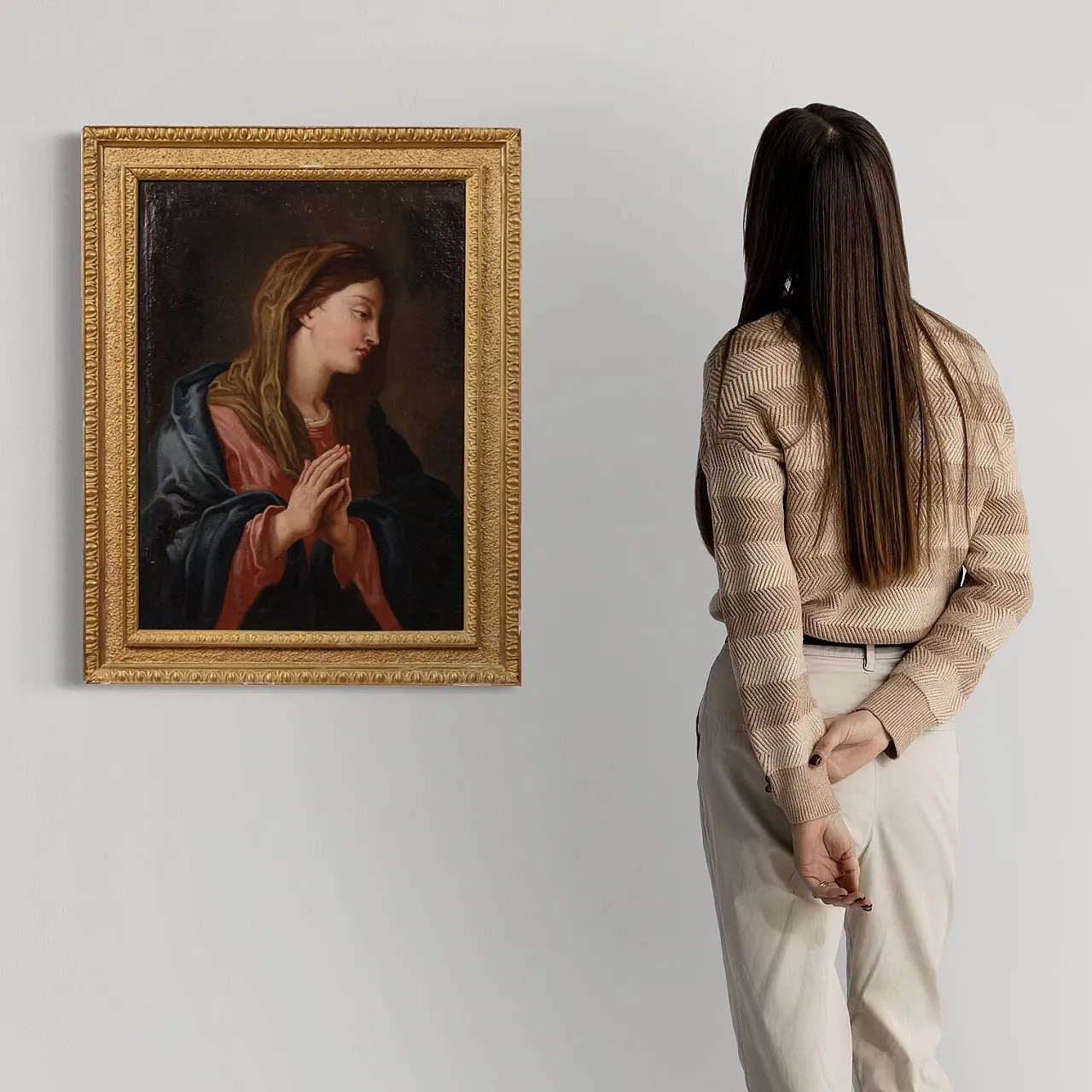 Madonna at Prayer, oil on canvas, 17th century 2