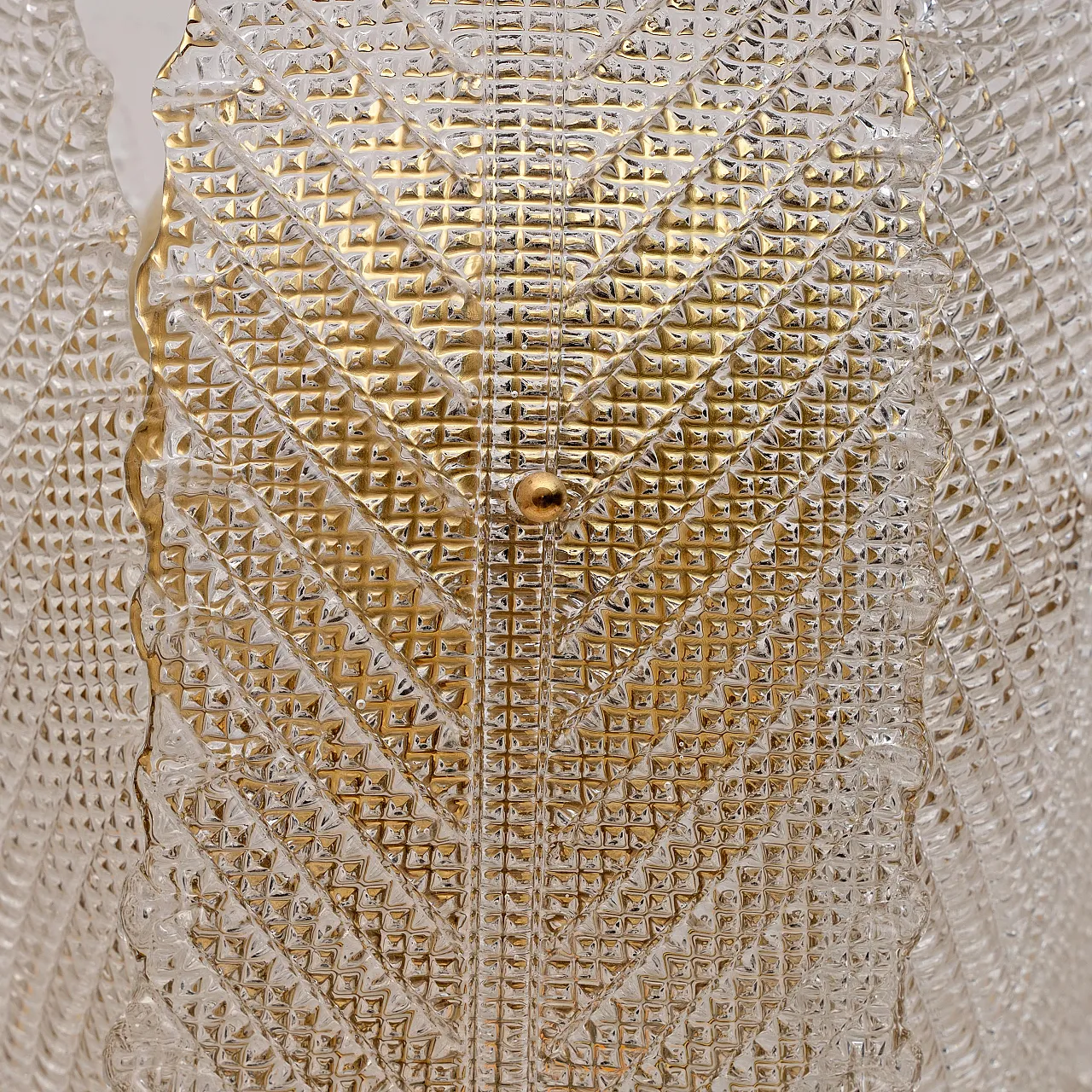 Lampada da tavolo in ottone e vetro di Murano di Mazzega, anni '70 9