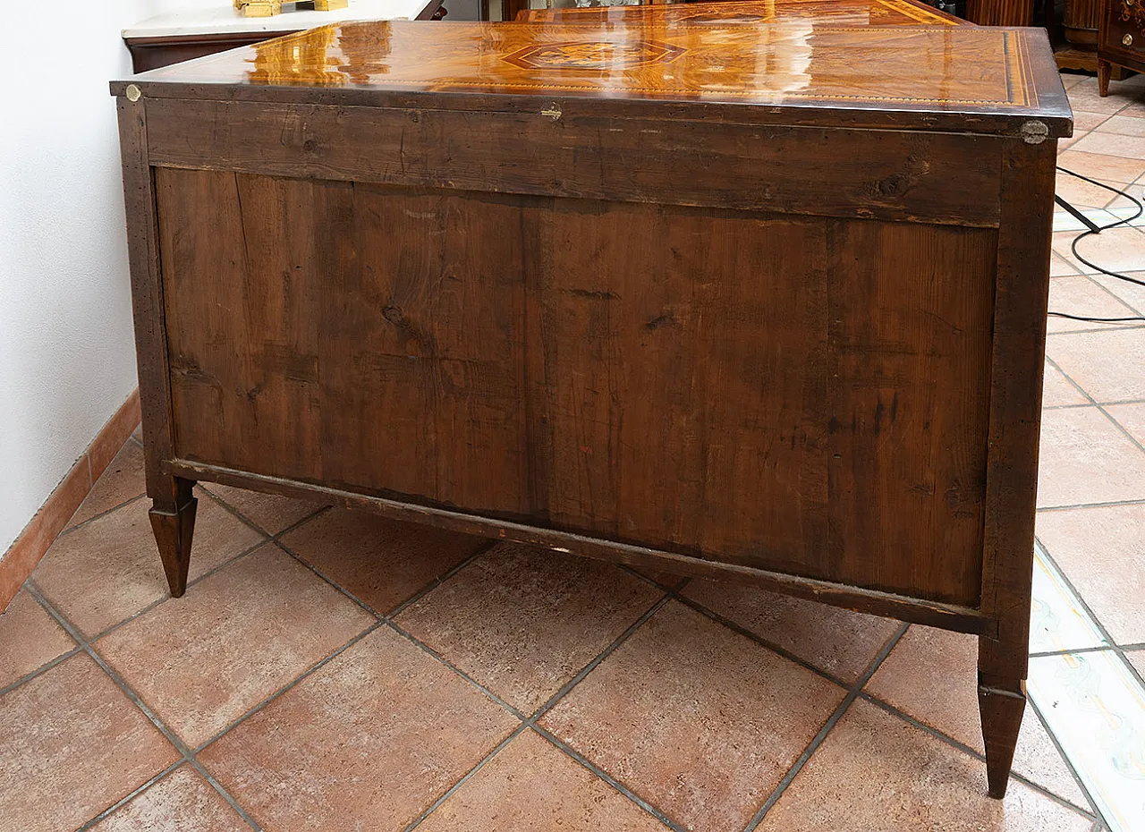 Chest of drawers Louis XVI in fine woods belonging, 18th century 9