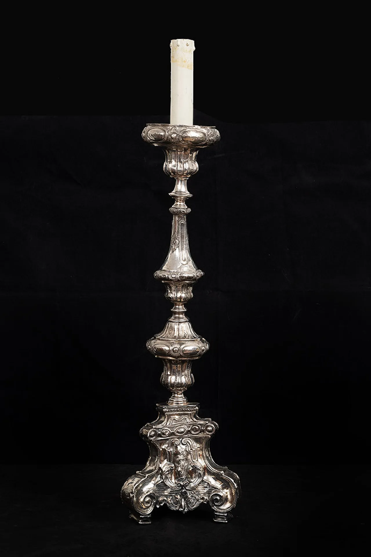 Silver-plated bronze candelabrum, late 18th century 1