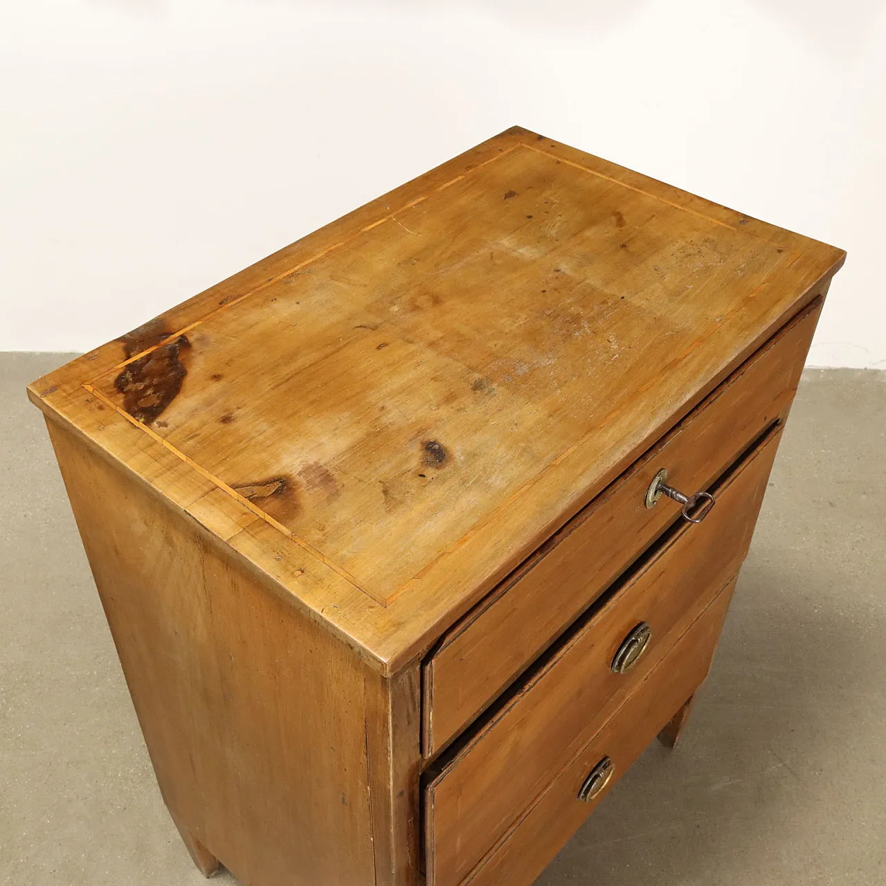 Coppia di comodini Neoclassici a tre cassetti, '800 8