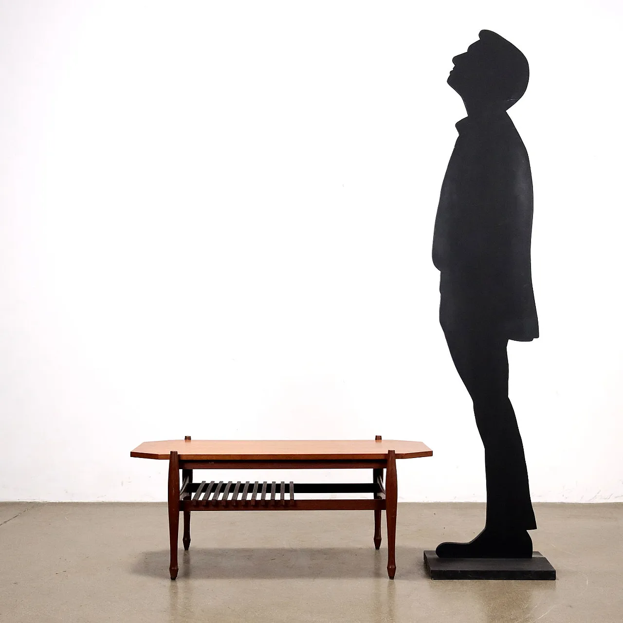 Tavolino in teak impiallacciato, anni '60 2