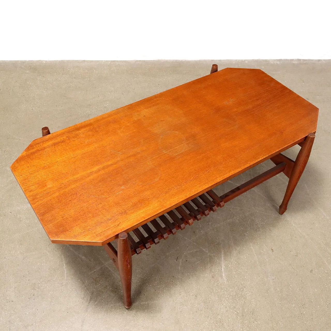Tavolino in teak impiallacciato, anni '60 3