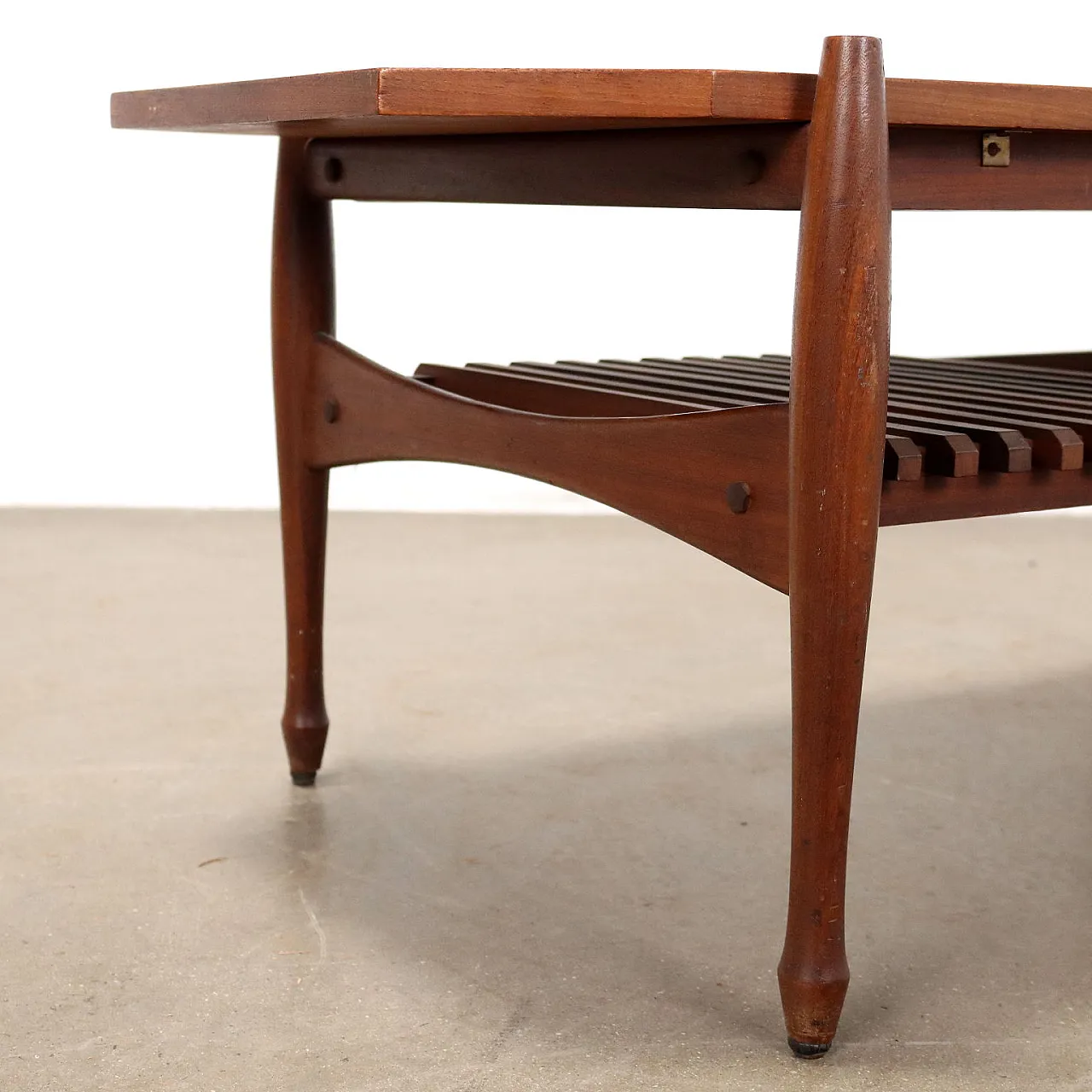 Tavolino in teak impiallacciato, anni '60 4