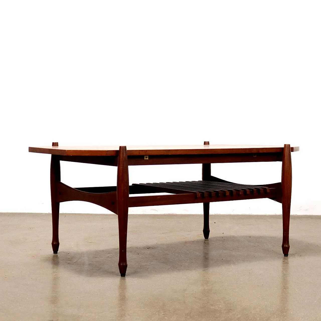 Tavolino in teak impiallacciato, anni '60 5