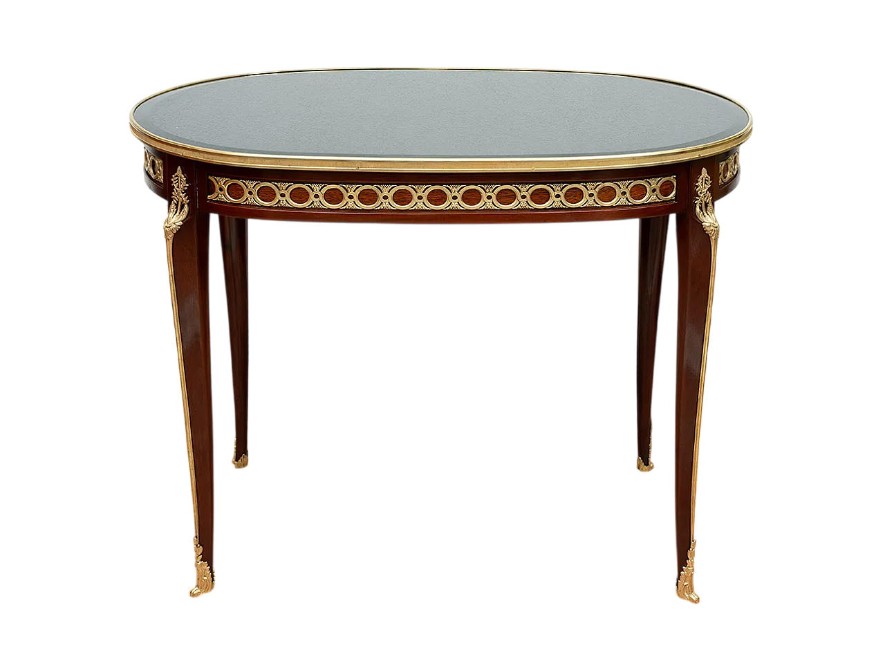 Table Napoleon III in mahogany with grafts of elements in Bronze, 19th 5