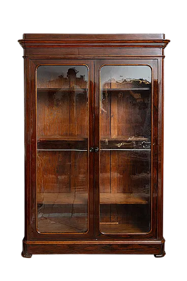 Bookcase Luigi Filippo Neapolitan in precious exotic wood, 19th c.