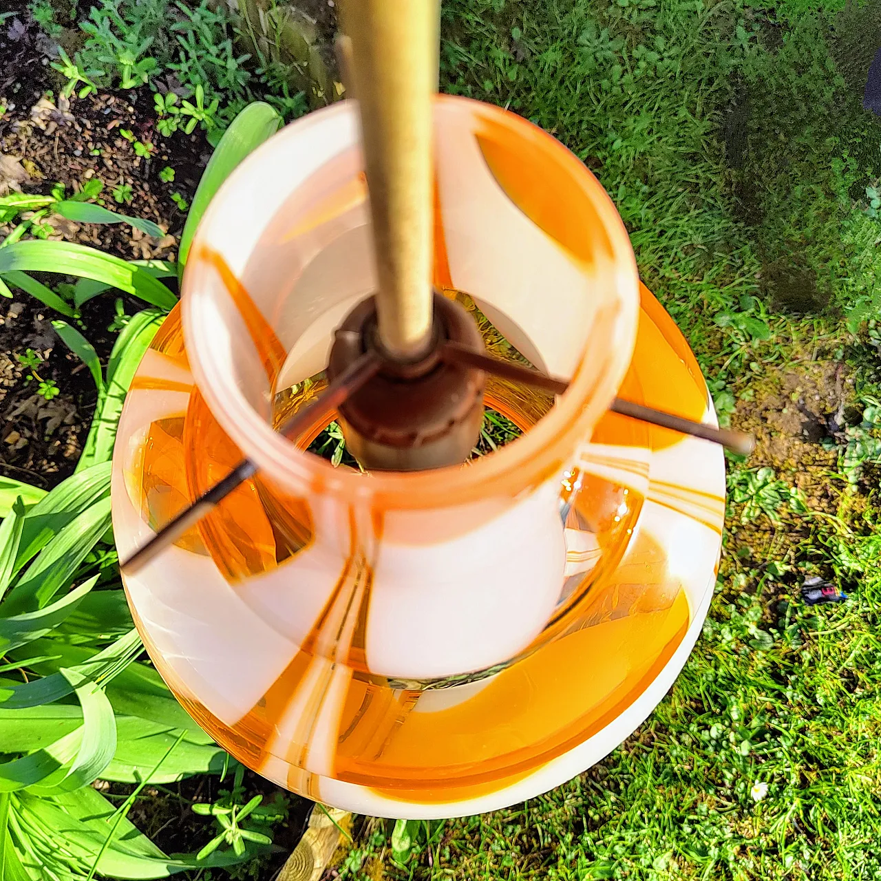 Suspension lamp in burned Murano glass, 1970s 9