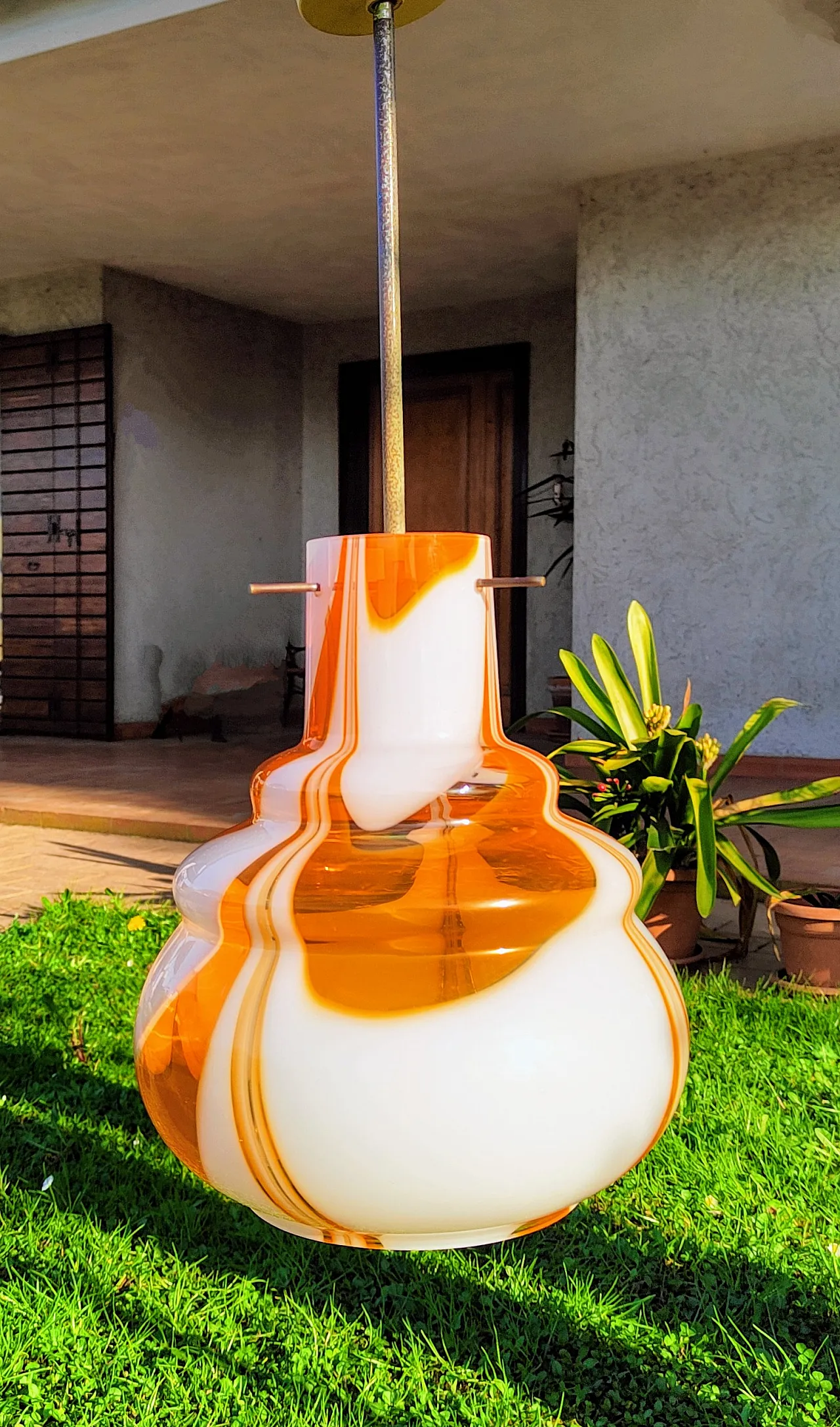 Suspension lamp in burned Murano glass, 1970s 10