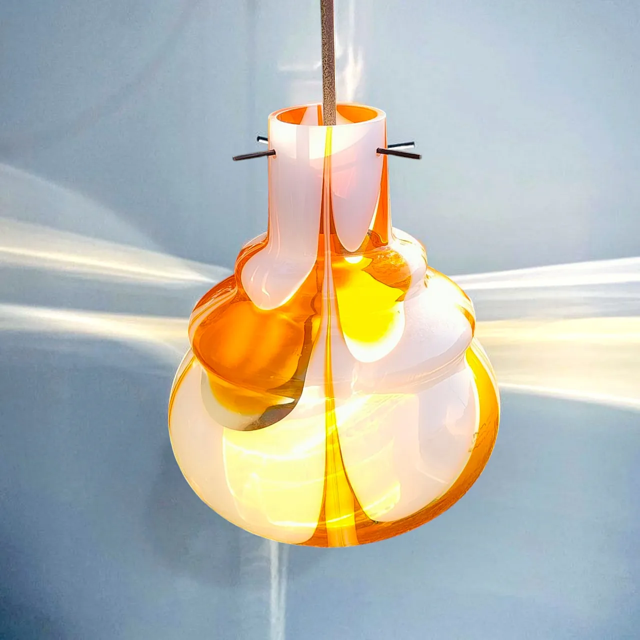 Suspension lamp in burned Murano glass, 1970s 11