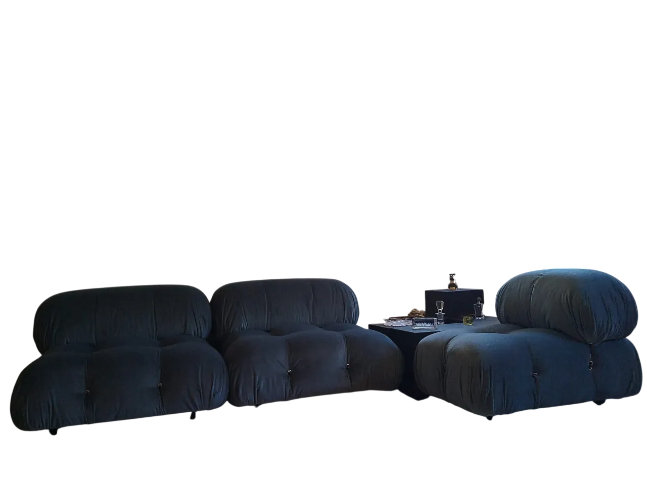 3 poltrone Camaleonda di M. Bellini, blu, anni '70 17