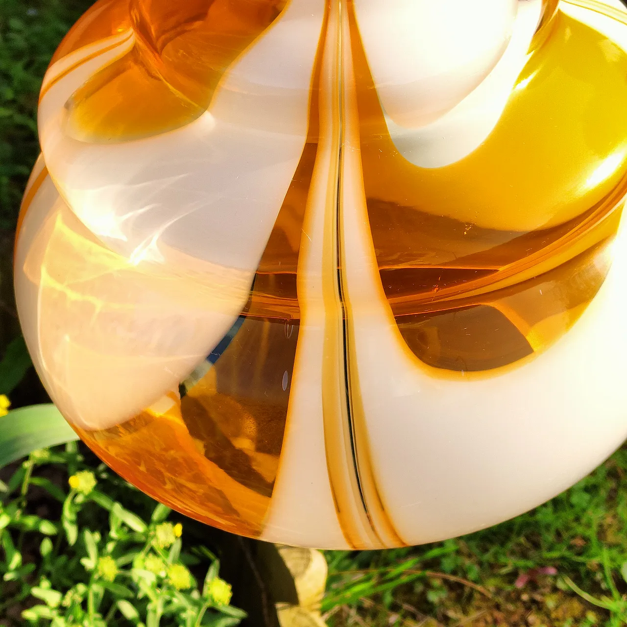 Suspension lamp in burned Murano glass, 1970s 14