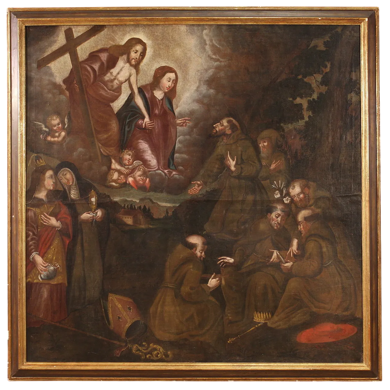 Spanish painting religious oil on canvas, 18th century 16